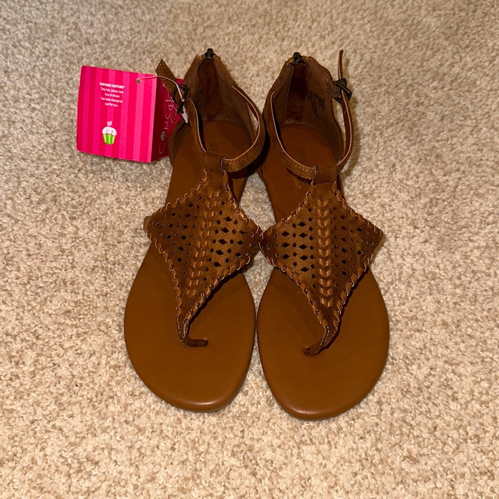 Brown, sandals, NEVER WORN